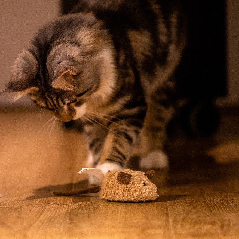 Interactive Plush Mouse Cat Toy with Sound