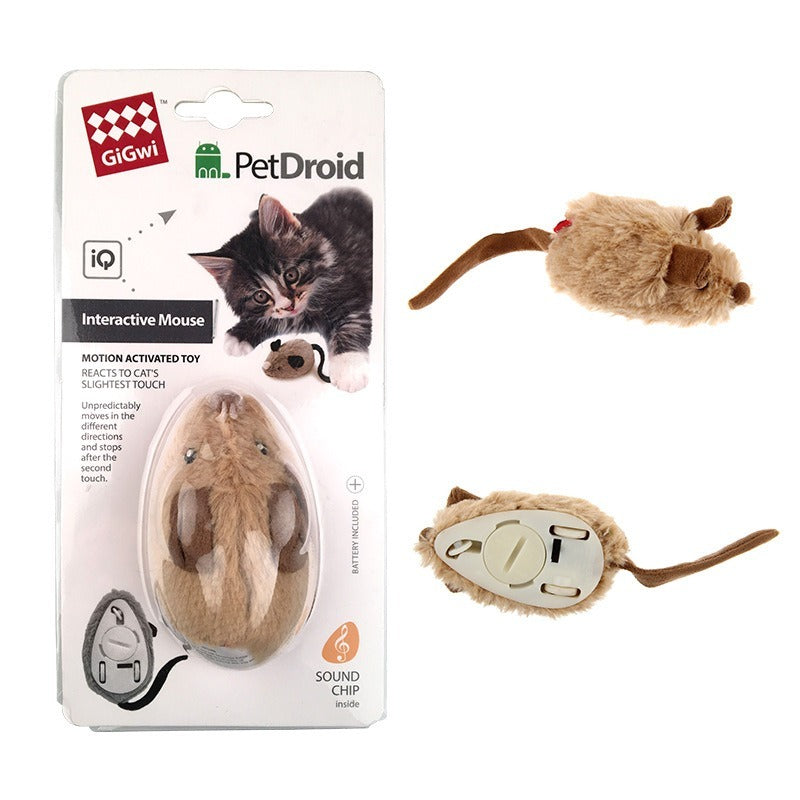 Interactive Plush Mouse Cat Toy with Sound